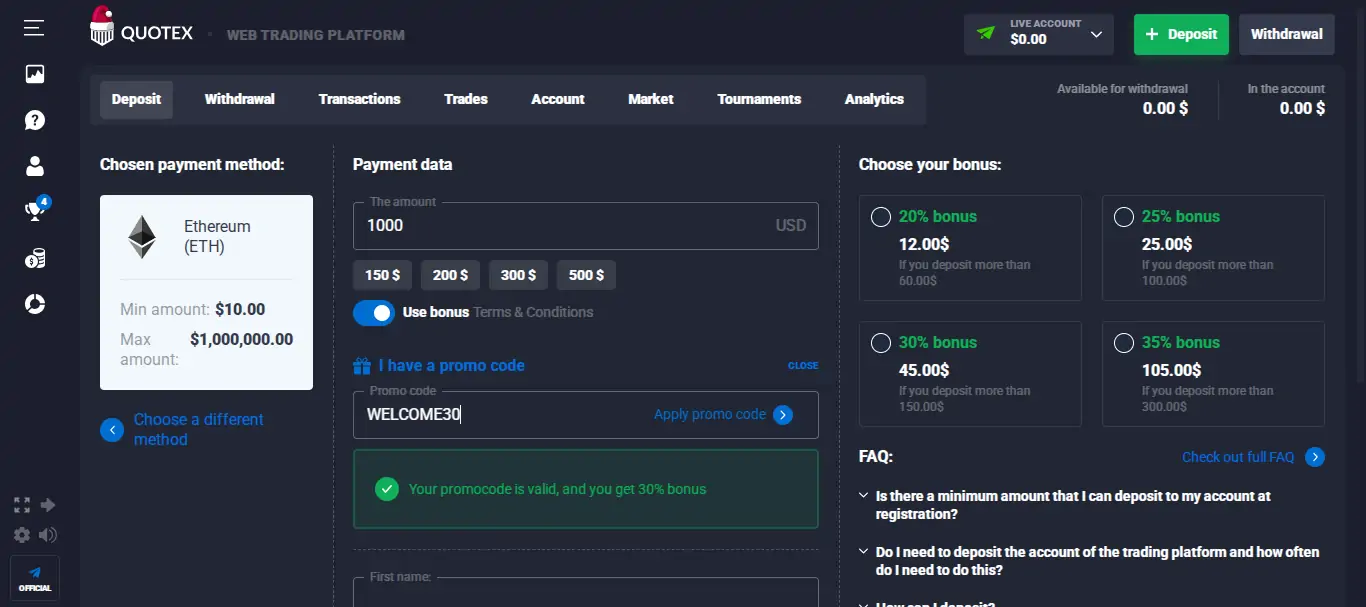 75% OFF Quotex Coupon Codes - July 2025 Promo Codes