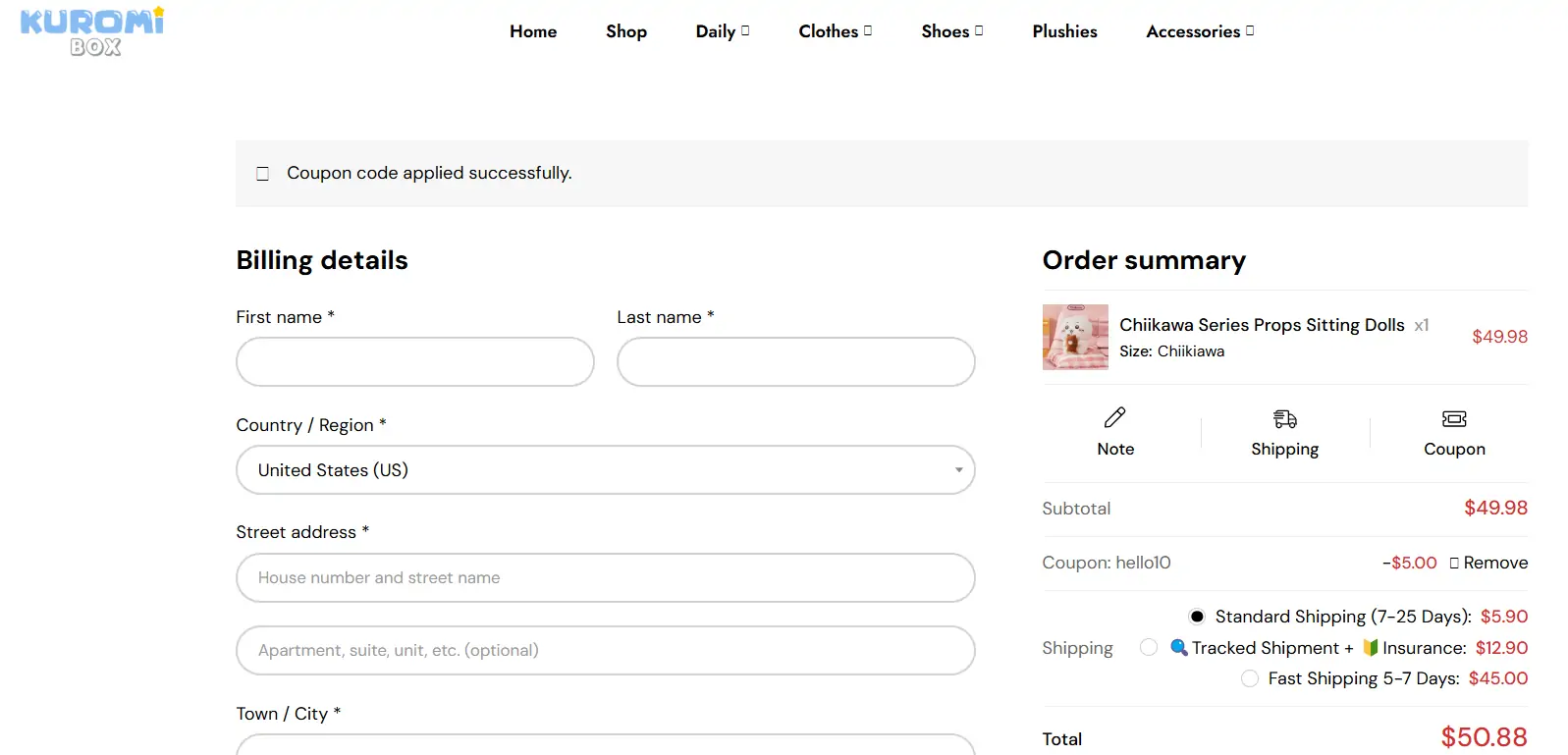 KUROMI BOX coupon code - tested and valid (undefined)