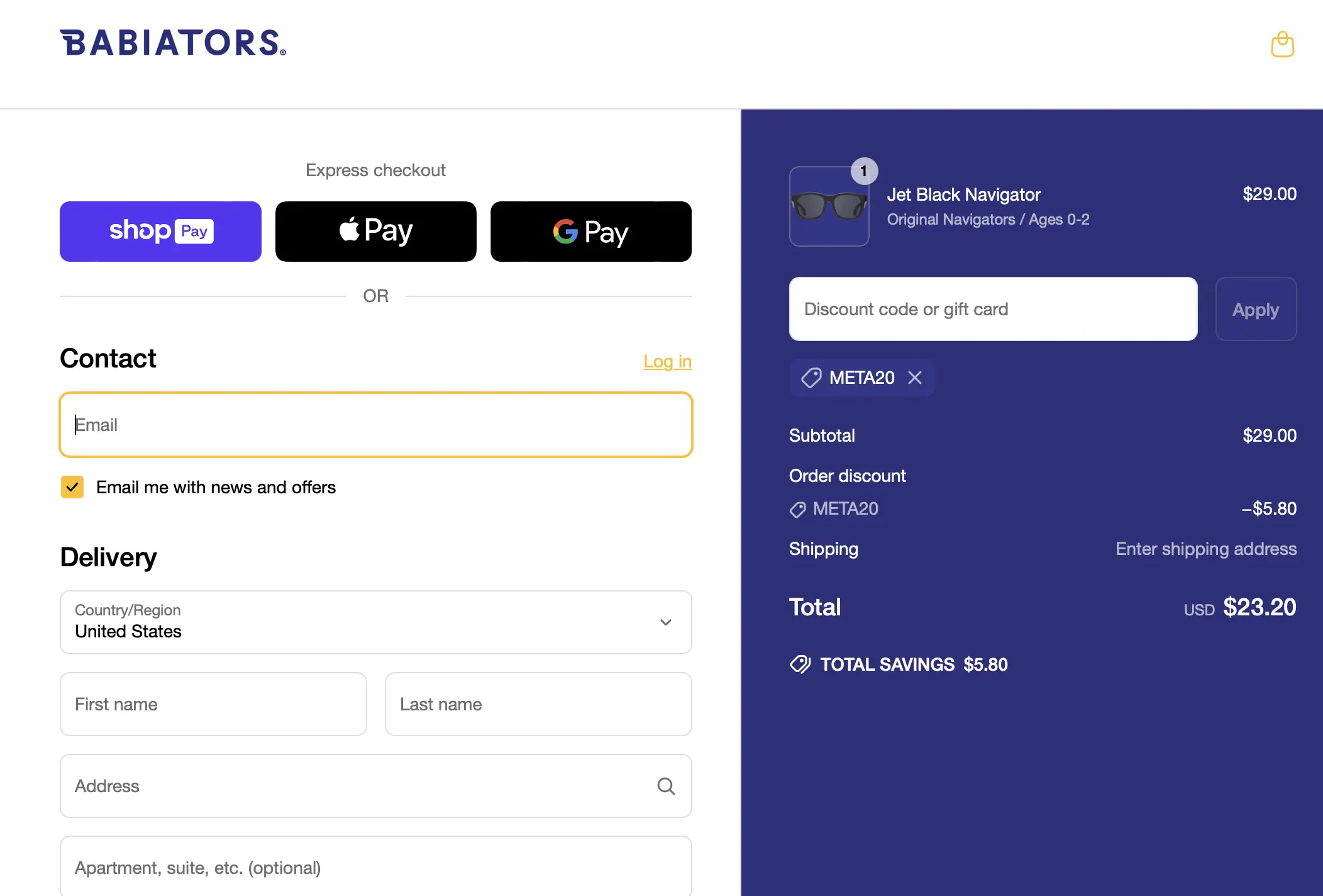 Babiators coupon code - tested and valid (undefined)