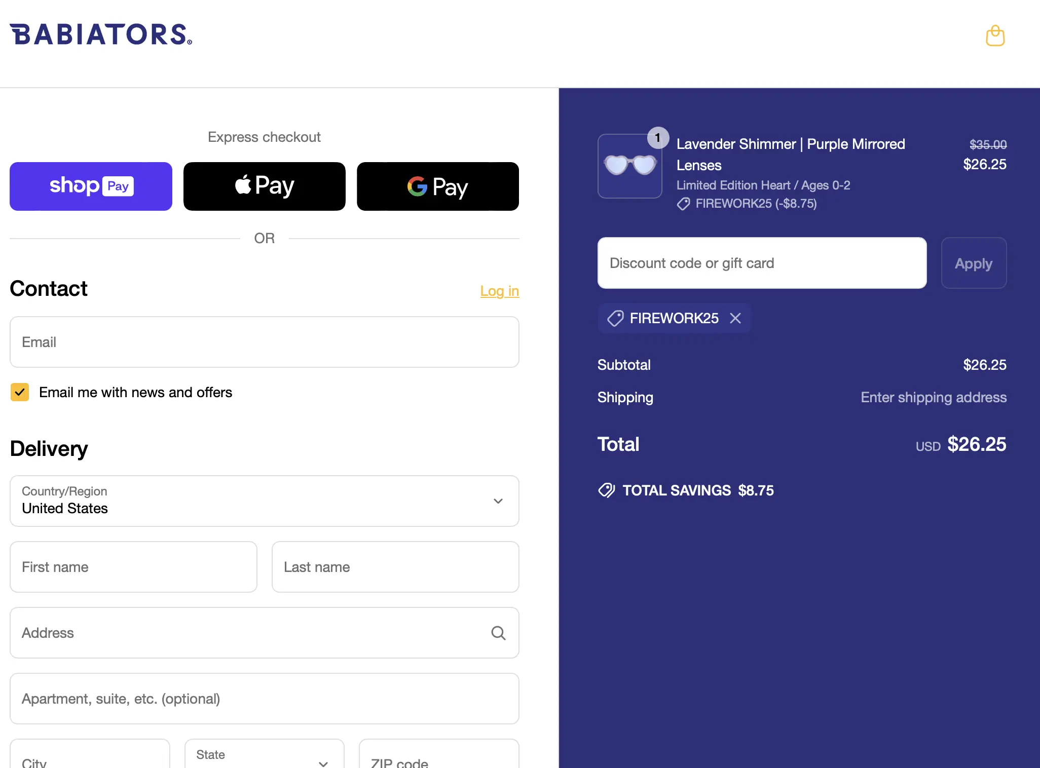 Babiators coupon code - tested and valid (undefined)