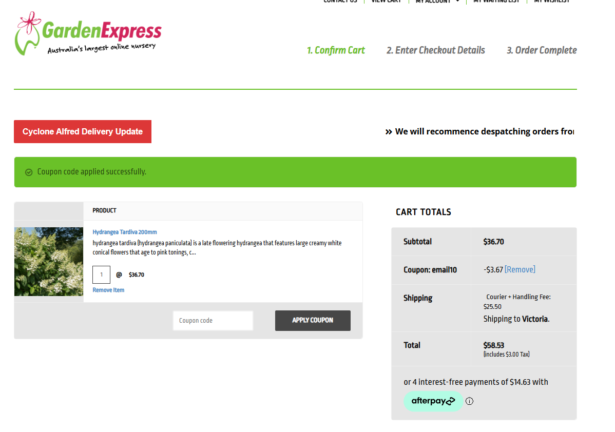 gardening express new customer voucher code