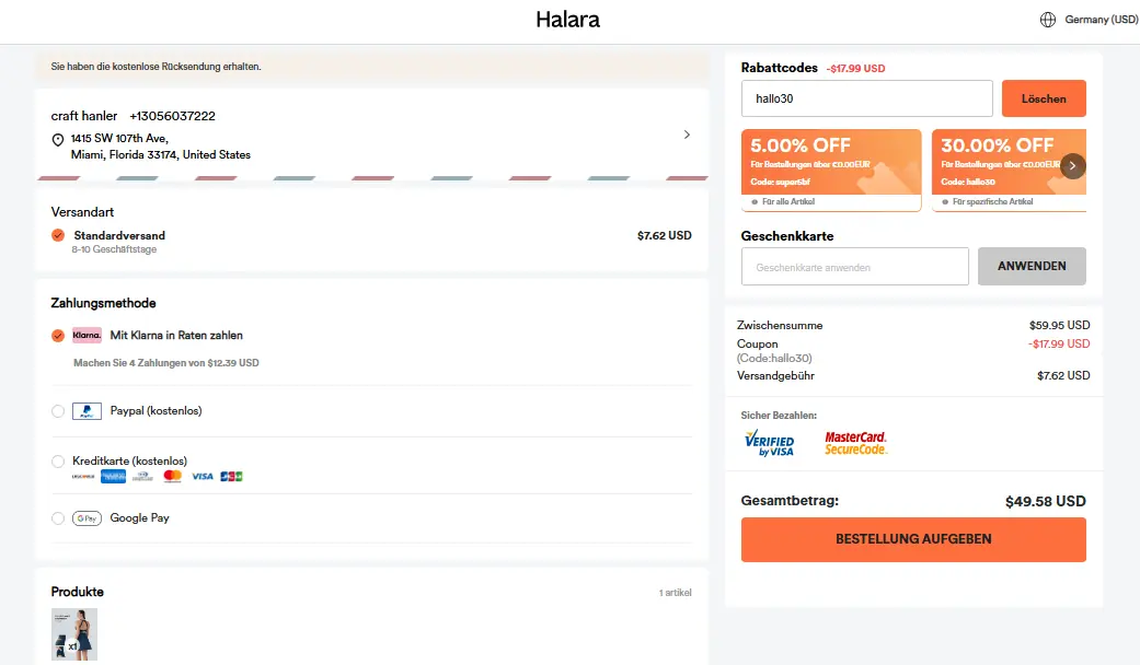 Halara - DE coupon code - tested and valid (undefined)