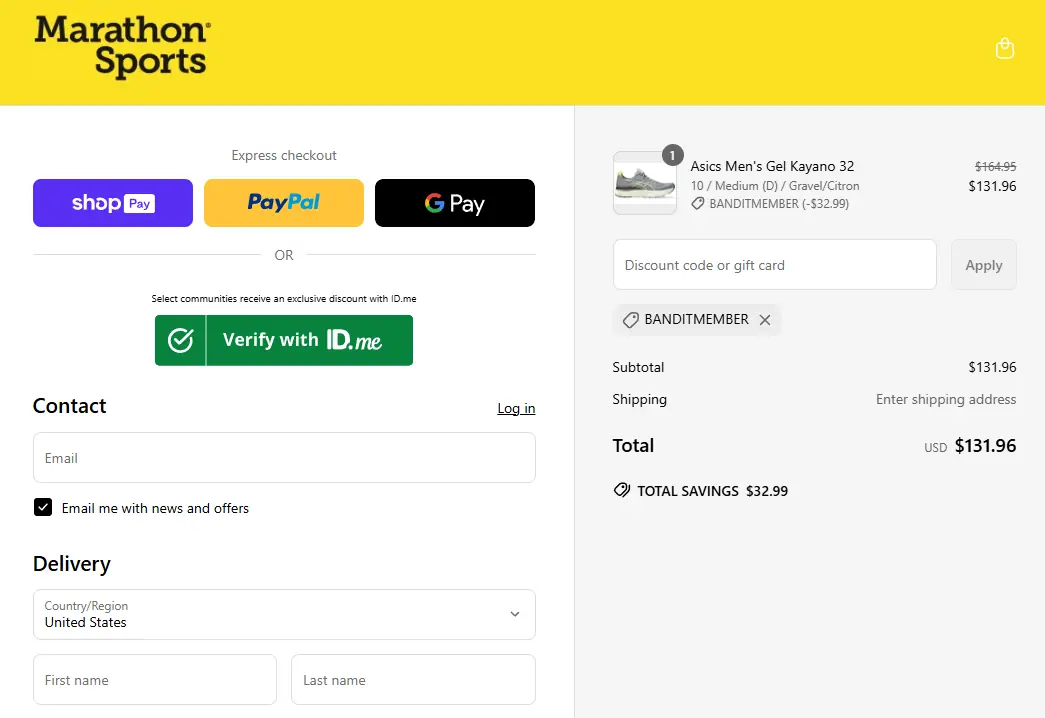 Marathon Sports coupon code - tested and valid (undefined)