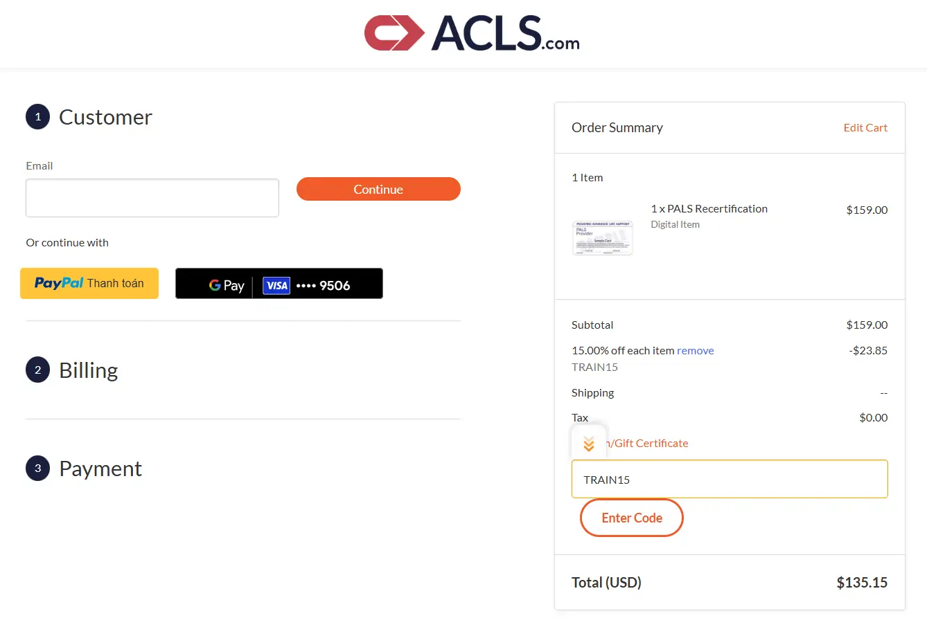 ACLS coupon code - tested and valid (undefined)